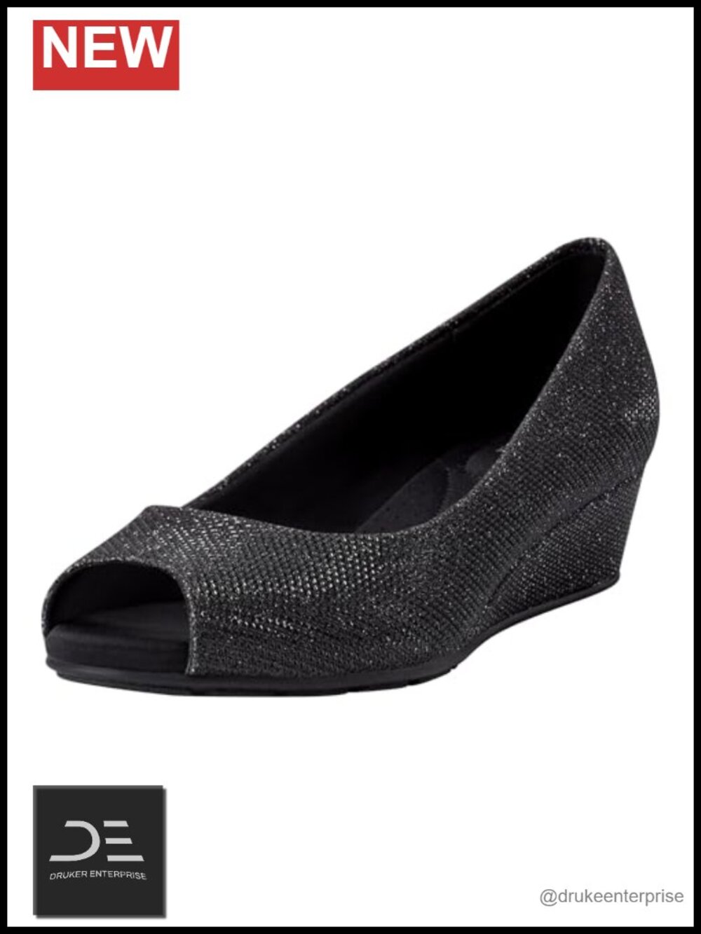 Womens Suede Wedge Heel Peep Toe Pumps Slip-On